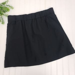Lands End Canvas Wrap Skirt Black Cotton size 14 Classic